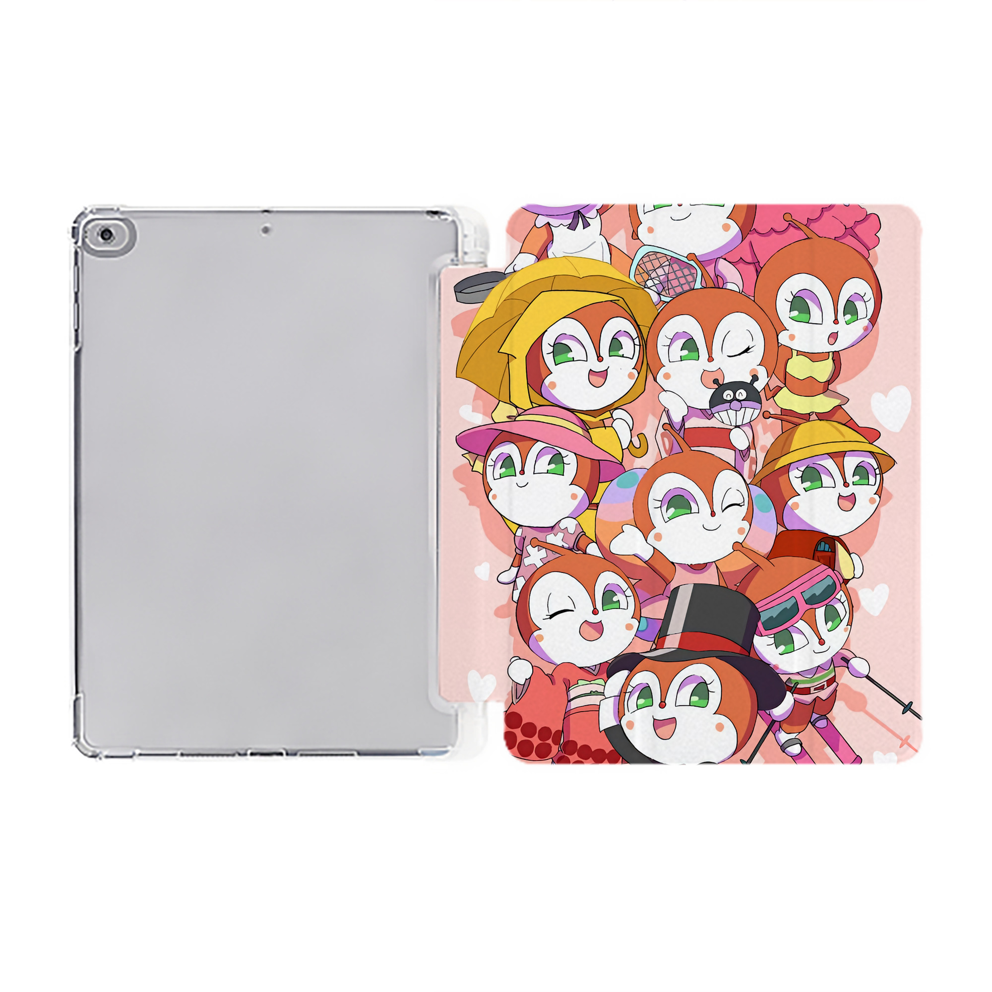 （画像用） アンパンマン Anpanman IPad ケース ペン収納付き 三つ折りスタンド PUレザー×シリコン 対応機種9.5/10.5/10.9インチ